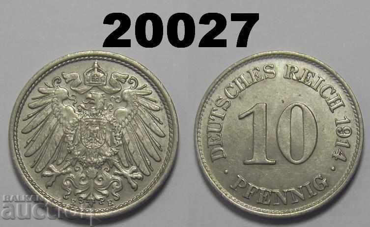 Германия 10 пфенига 1914 E