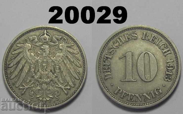 Germania 10 pfenig 1913 F