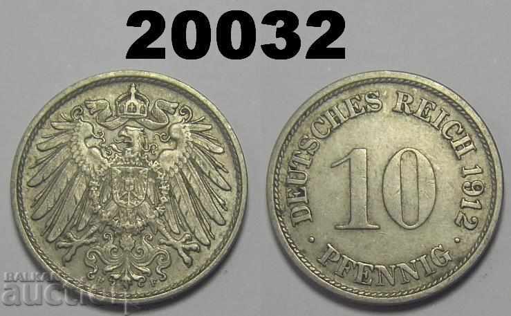 Germania 10 pfenig 1912 F