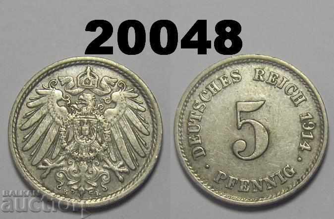 Germany 5 pfennig 1914 E