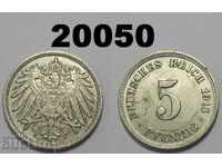 Γερμανία 5 pfennigs 1913 D AUNC