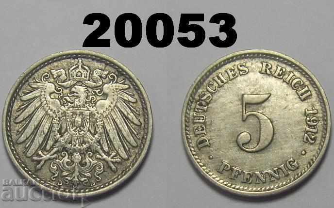 Germany 5 pfennig 1912 D