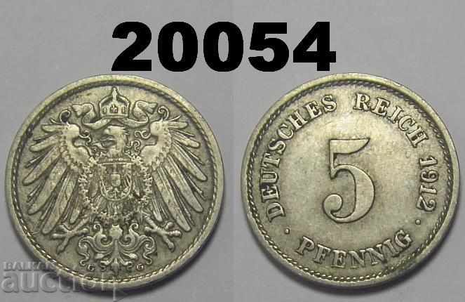 Германия 5 пфенига 1912 G