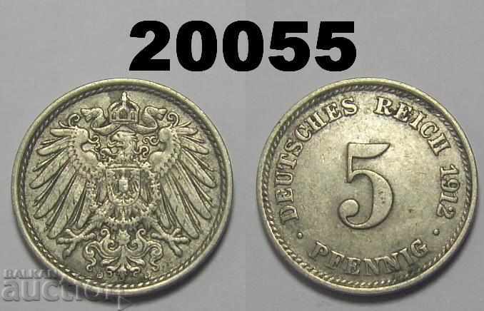 Germany 5 pfennig 1912 D