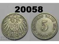 Germany 5 pfennig 1910 G