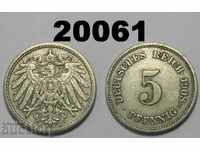 Germany 5 pfennigs 1908 E