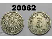 Германия 5 пфенига 1908 G