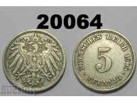 Germania 5 pfennigs 1908 D