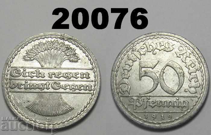 Γερμανία 50 pfennig 1919 D Rare