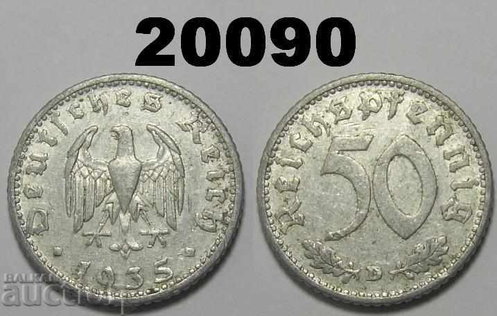 Германия 50 пфенига 1935 D