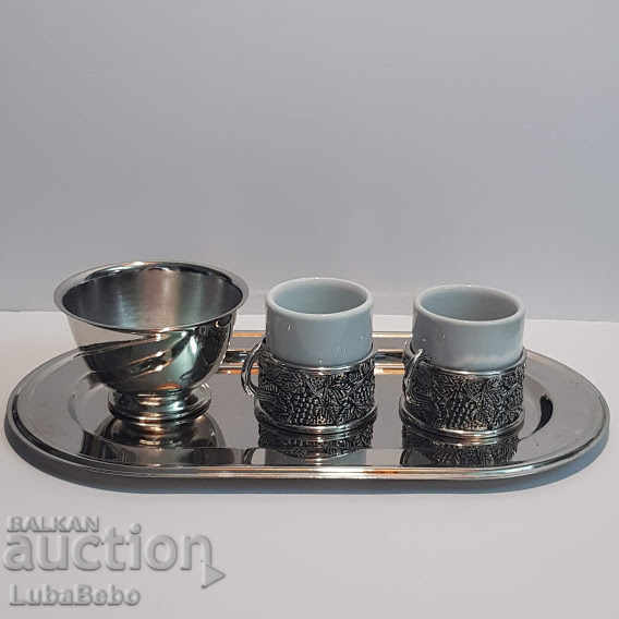 Coffee set with tray and sugar bowl. with price 40.00 BGN | € 20.45 Coffee set with tray and sugar bowl. with price 40.00 BGN | € 20.45