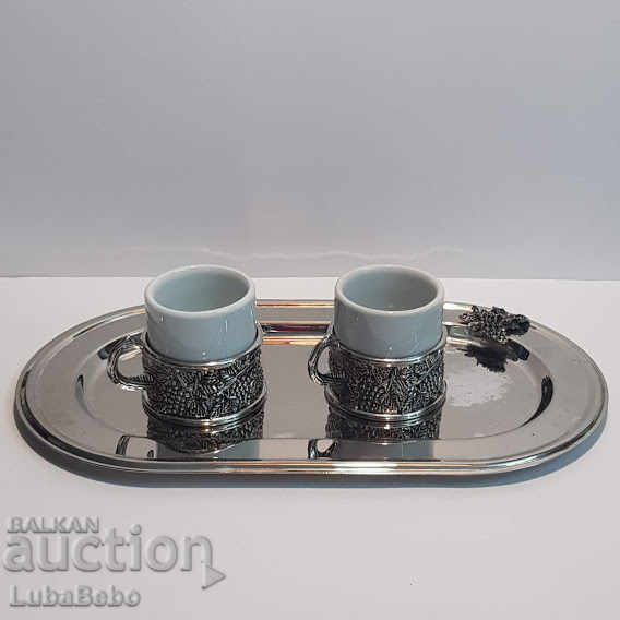 Auction Coffee set with tray and sugar bowl. Auction Coffee set with tray and sugar bowl.