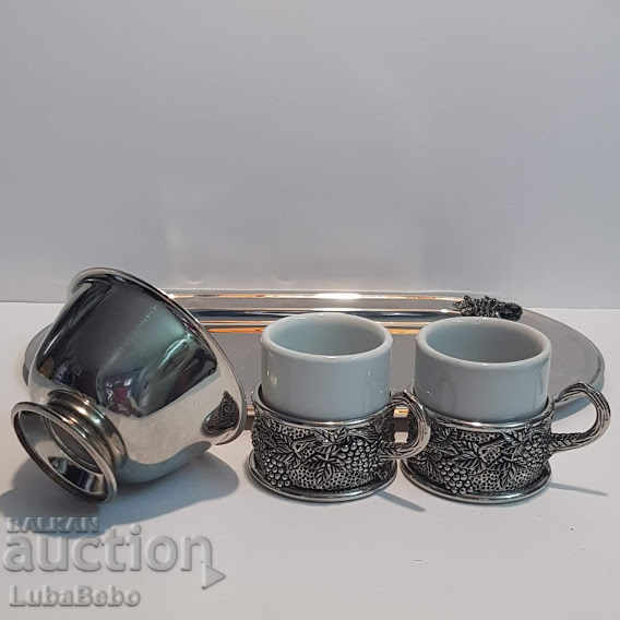 Delivery of Coffee set with tray and sugar bowl. Delivery of Coffee set with tray and sugar bowl.