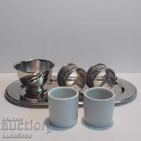 Coffee set with tray and sugar bowl. - 5 Coffee set with tray and sugar bowl. - 5