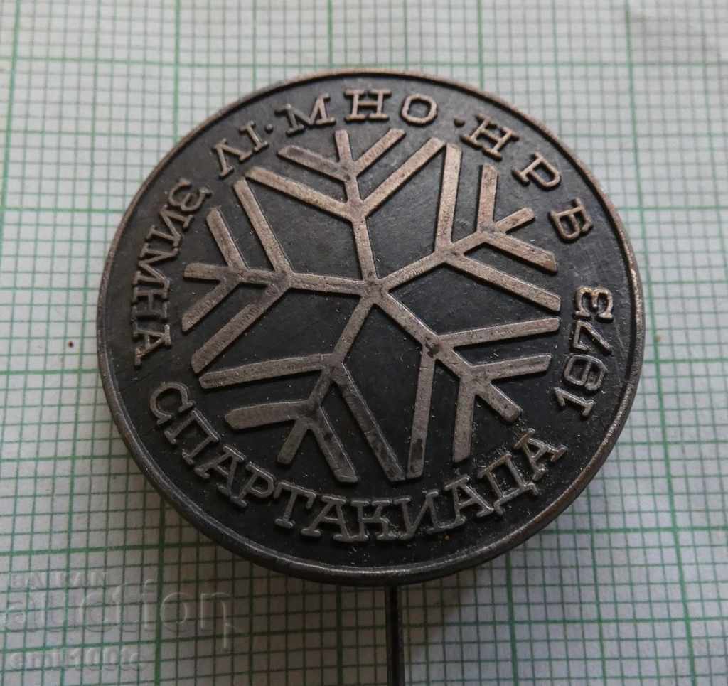 Badge - Winter Spartakiad 1973 of MNO - People's Republic of Bulgaria