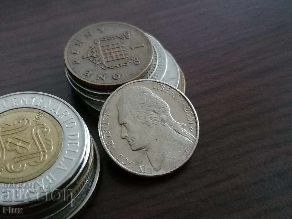 Coin - US - 5 cents 2001 with price 1.60 BGN | € 0.82 Coin - US - 5 cents 2001 with price 1.60 BGN | € 0.82
