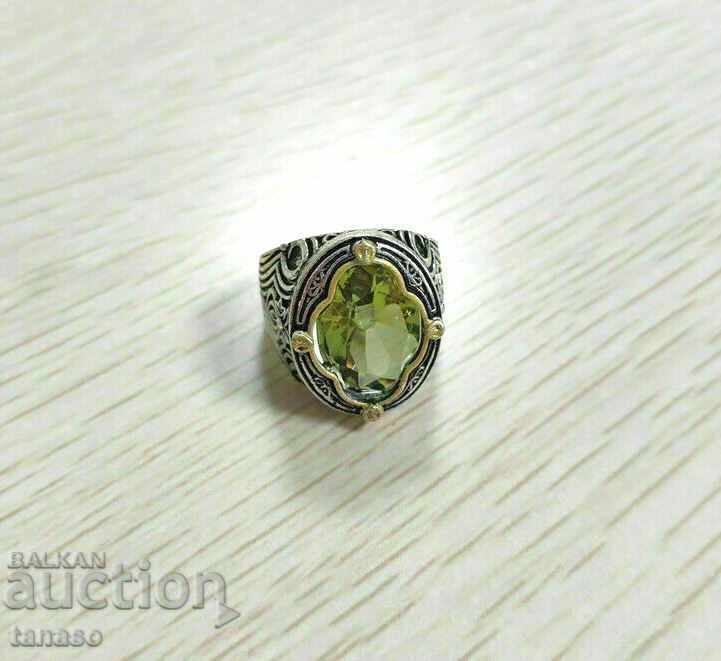 Men's ring with peridot / olivine / with price 25.00 BGN | € 12.78