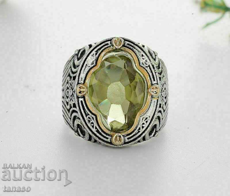 Men's ring with peridot / olivine / - 6