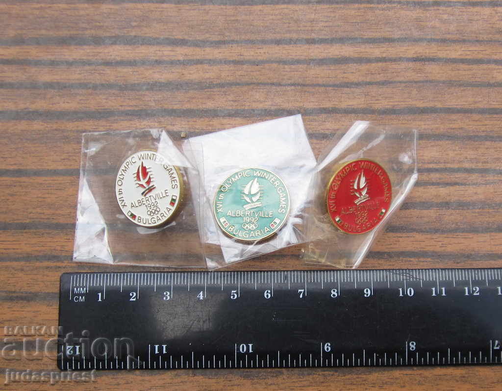 Auction Olympic badge badges Winter Olympics Albertville 1992. Auction Olympic badge badges Winter Olympics Albertville 1992.