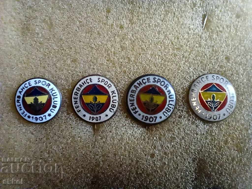 Football badges collection Fenerbahce Turkey 4 different enamels