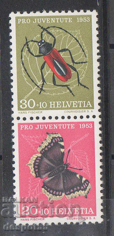 1953. Elveția. Pro Juventute - Ferdinand Hodler. Insecte.