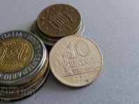 Монета - Бразилия - 10 центавос | 1970г.