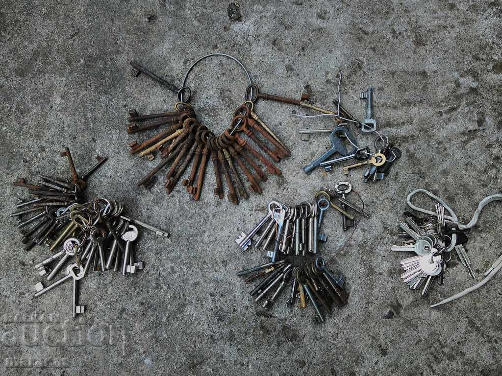Old brass and iron keys