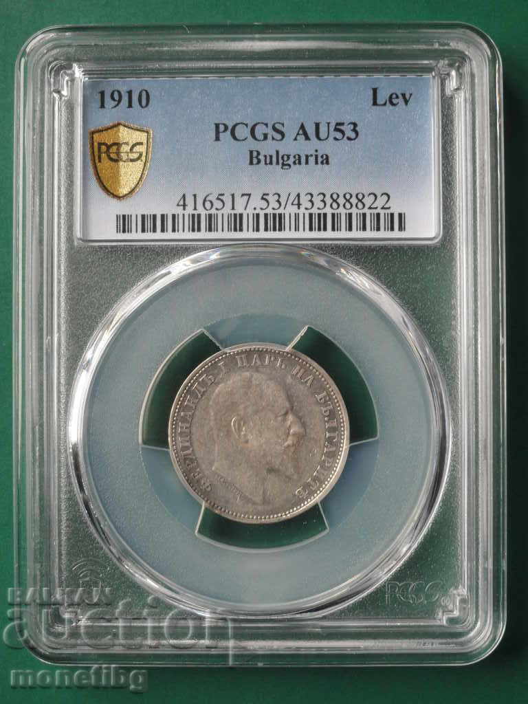 Bulgaria 1910 - 1 lev PCGS AU53