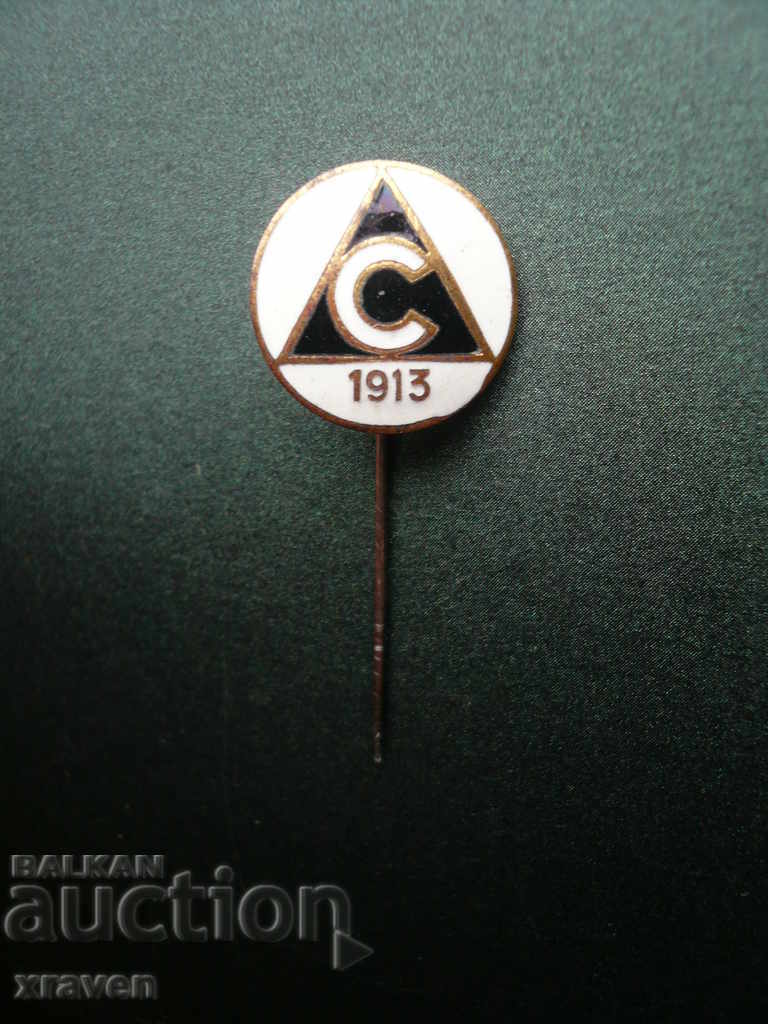 badge football club Slavia 1913 Sofia needle early enamel