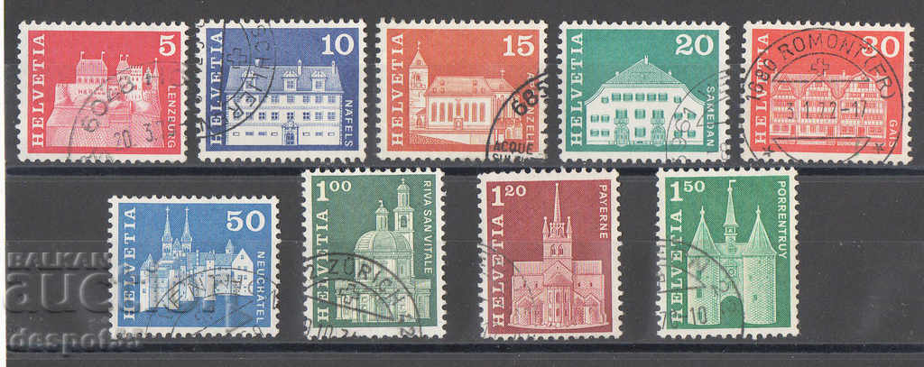 1968. Швейцария. Различни сгради.