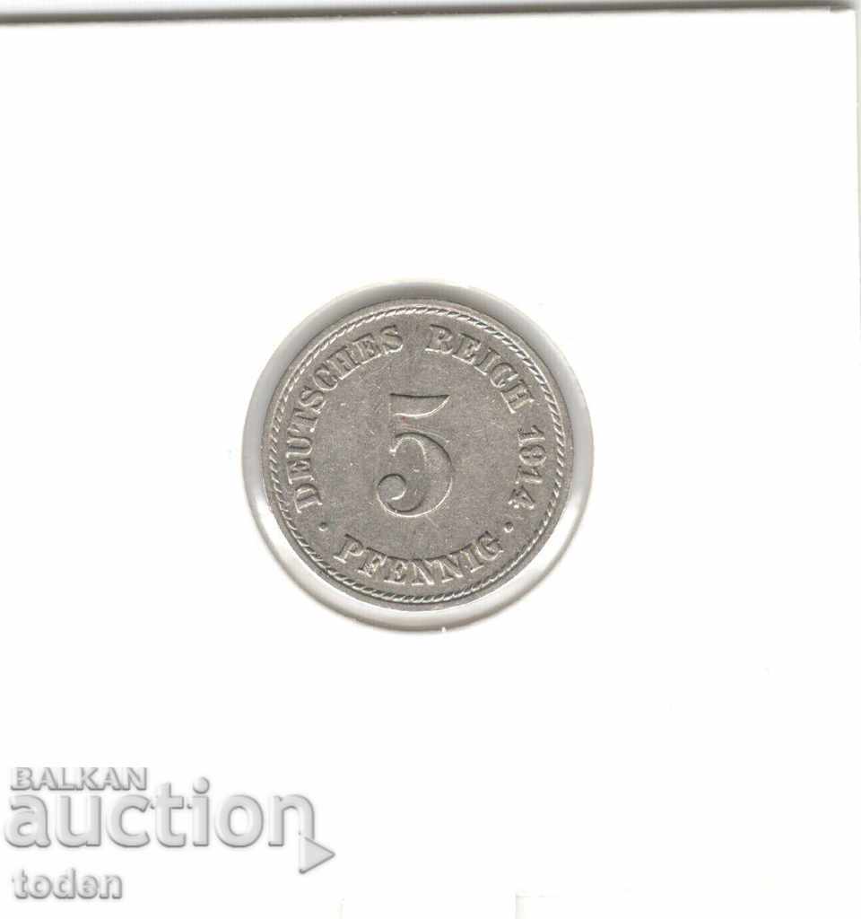 Auction Germany-5 Pfennig-1914 A-KM # 11-Wilhelm II-small shield Auction Germany-5 Pfennig-1914 A-KM # 11-Wilhelm II-small shield
