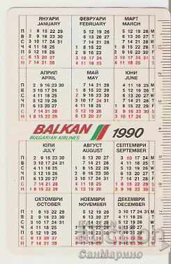 BGA Balkan Calendar 1990 with price 1.00 BGN | € 0.51 BGA Balkan Calendar 1990 with price 1.00 BGN | € 0.51