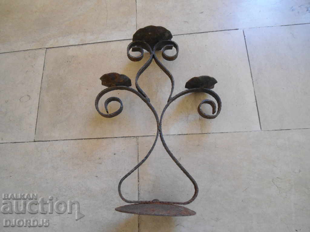 An old forged candlestick - 5