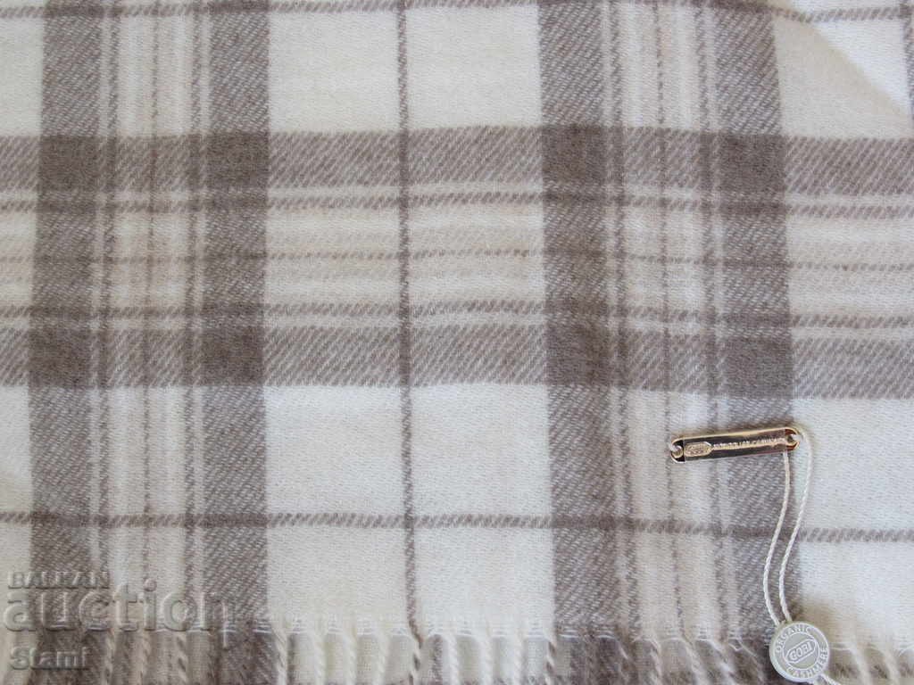 Auction  Fine scarf 100% organic cashmere, plaid, Mongolia