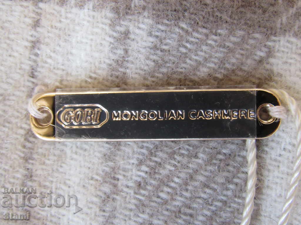 Fine scarf 100% organic cashmere, plaid, Mongolia - 5