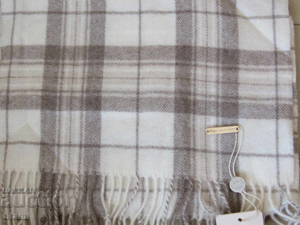 Fine scarf 100% organic cashmere, plaid, Mongolia - 6