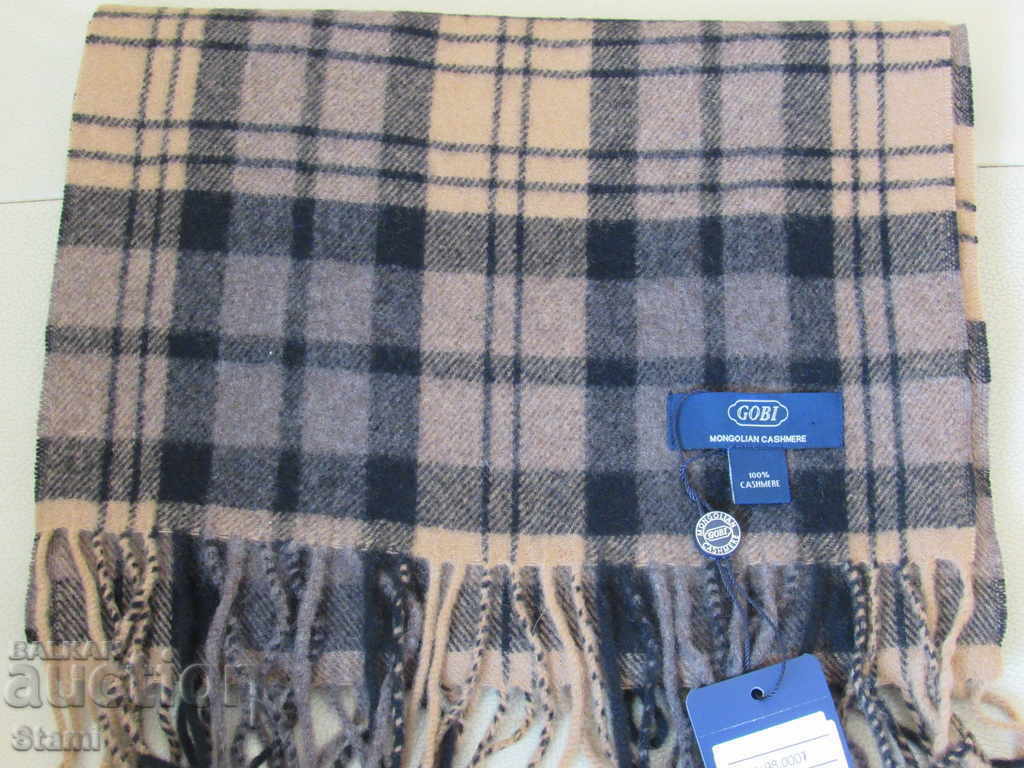 Delivery of Fine scarf 100% cashmere, check, Mongolia