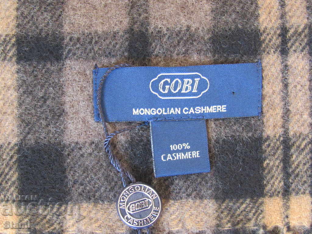 Fine scarf 100% cashmere, check, Mongolia - 5