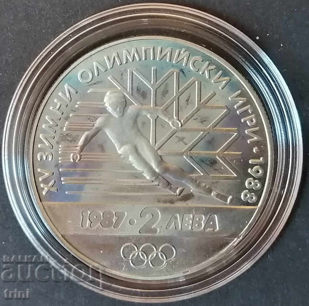 2 лева 1987  XV зимни олимпийски игри 1988