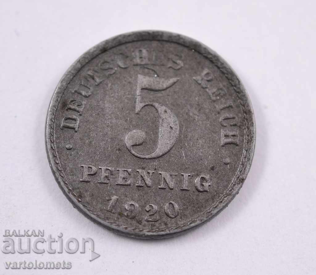 5 pfennigs 1920 - Germania