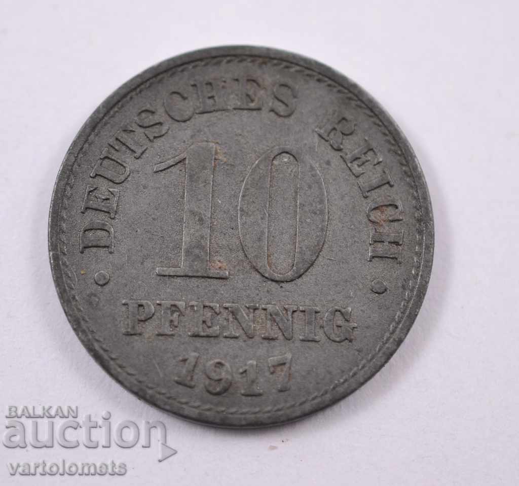 10 pfennigs 1917 - Germania