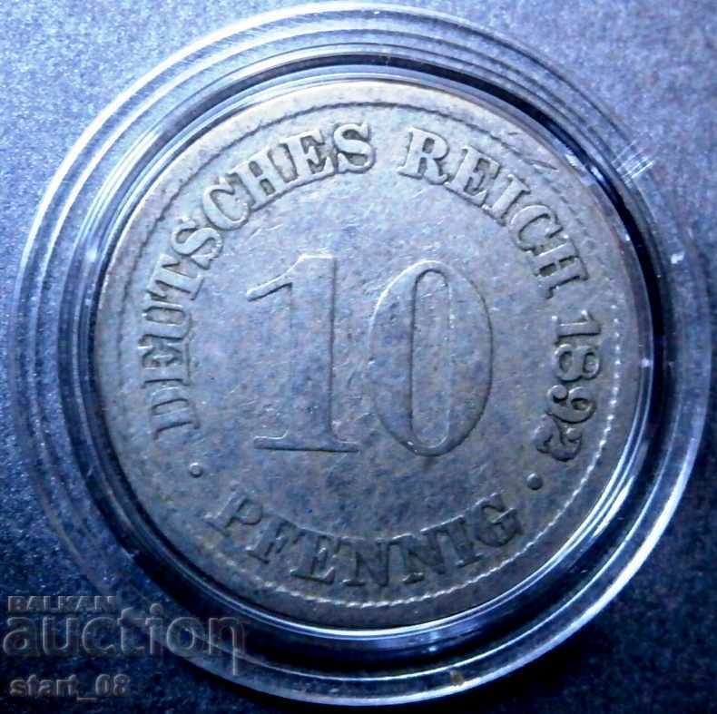 Германия 10 пфенига 1892