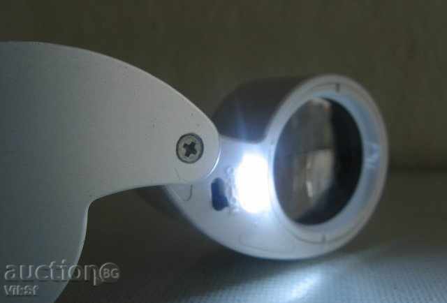Foldable 40-fold magnifying glass with backlight