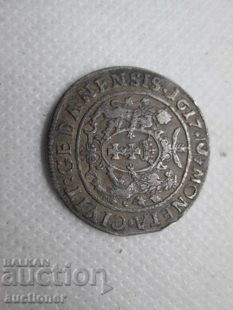 Auction  Ort 1/4 Talar SIGIZMUND 1617 Poland Gdansk Rarity