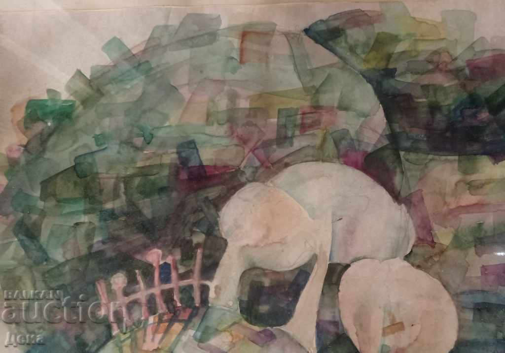 Very interesting WATERCOLOR 1993. - 5 Very interesting WATERCOLOR 1993. - 5