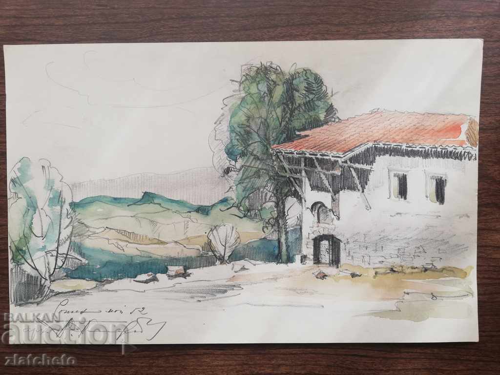 Old painting with price 30.00 BGN | € 15.34 Old painting with price 30.00 BGN | € 15.34