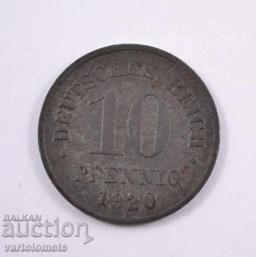 10 pfennigs 1920 - Γερμανία