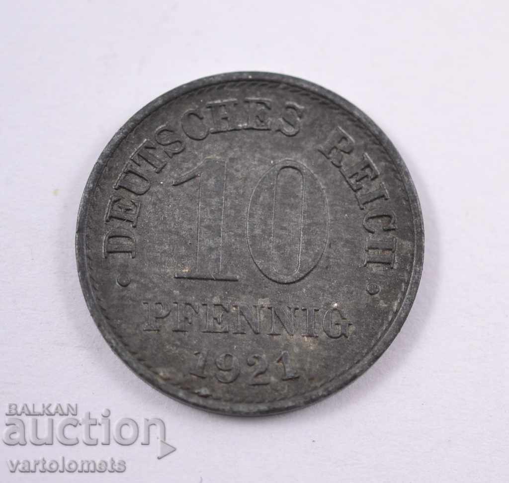 10 pfennigs 1921 - Germania