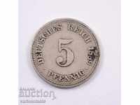 5 pfennigs 1889 - Γερμανία