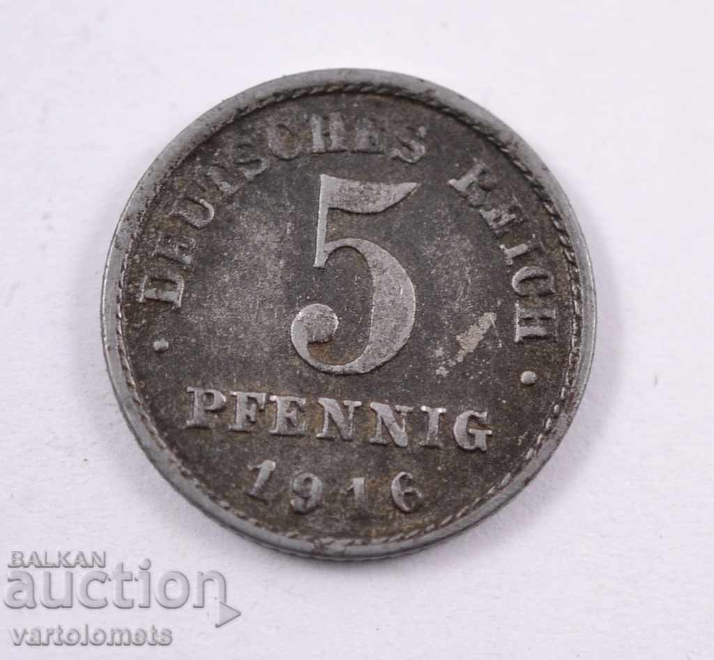 5 pfennigs 1916 - Germania